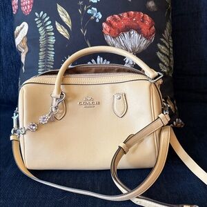 Coach Mini Rowan Yellow Canvas Crossbody Bag Model No.L2354-CH322 -Broken Handle